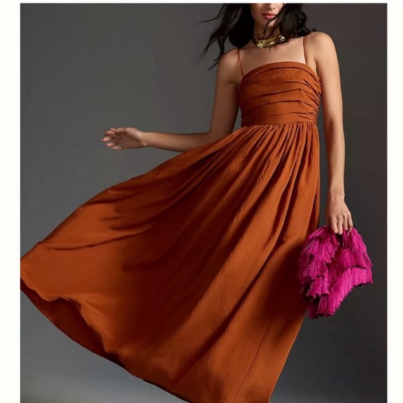 Anthropologie The Lorelei Ruched Bodice Midi Dress - Picture 2 of 9